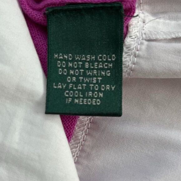Ralph Lauren Orchid Pink Purple Sweater Exposed White Collar Button up Shirt XL - Picture 5 of 9